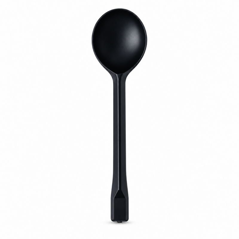 Black PS 2.5g Disposable Dinner Spoon DS314 on white background