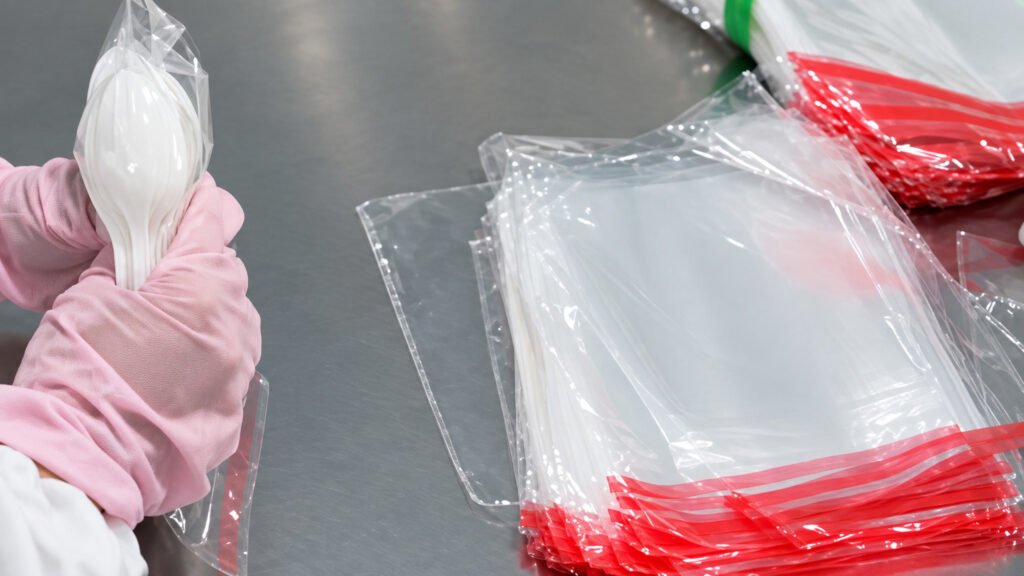 Disposable cutlery packaging line 4