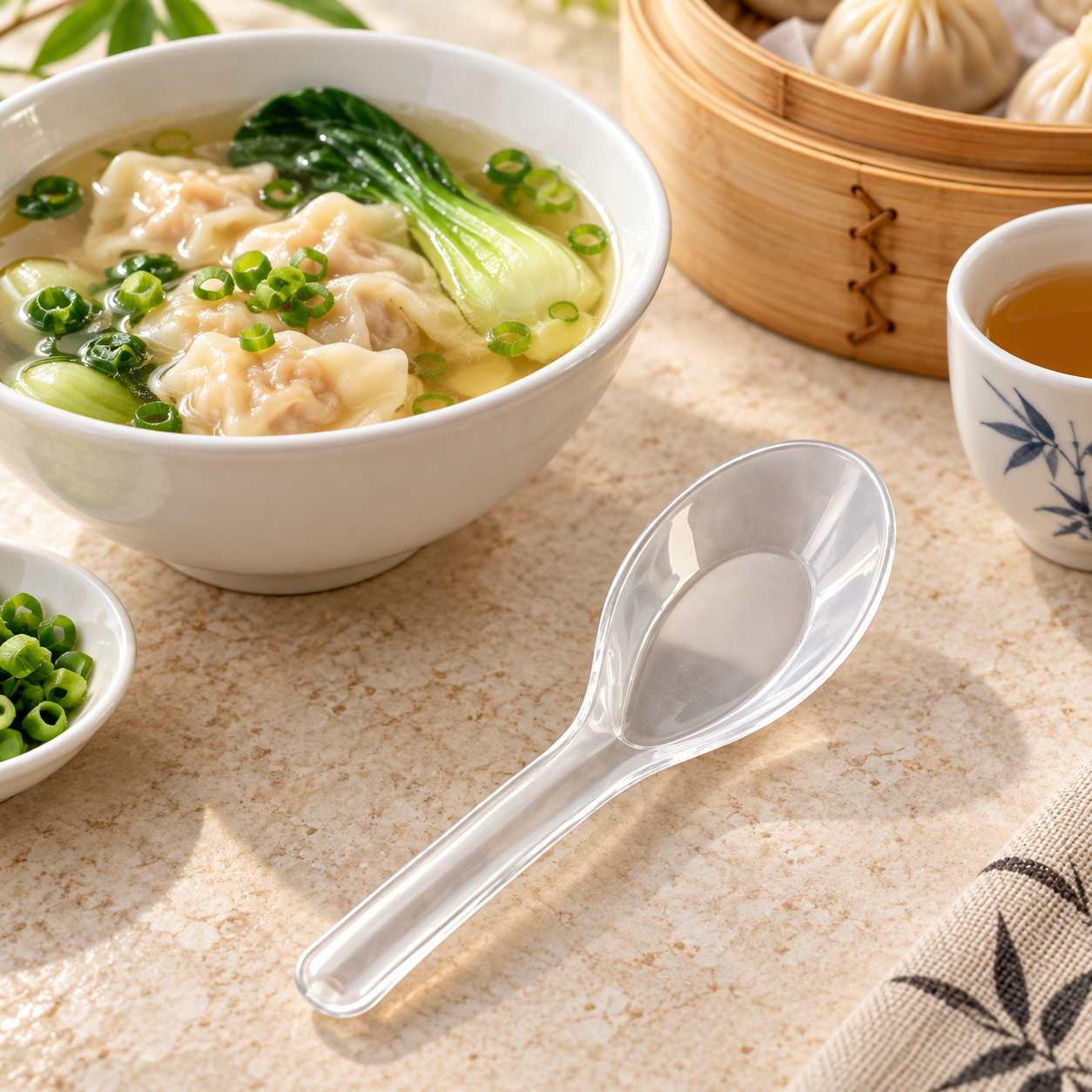 Disposable Chinese soup spoons