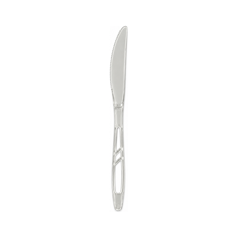 DD304 clear PS disposable knife on white background