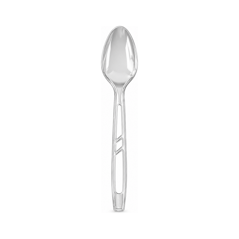 DS304 clear PS disposable spoon on white background