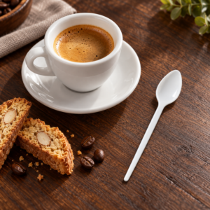 White PS 0.8g Disposable Tasting Spoon - DS307
