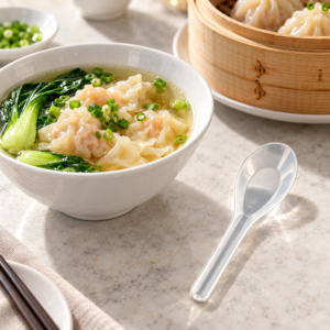 Clear PP 1.1g Disposable Chinese Soup Spoon - DS409