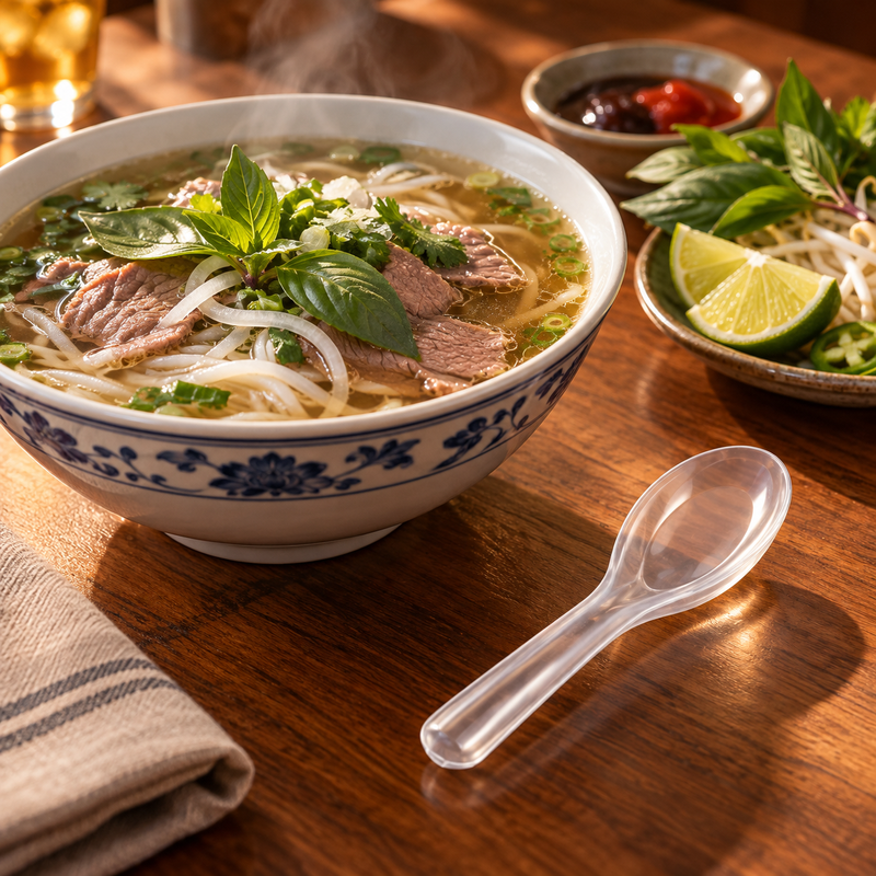 Clear PP 1.2g Chinese Soup Spoon - DS410
