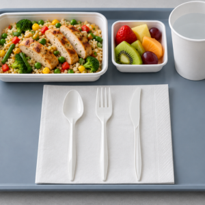 White PP 2.5g Flexible Disposable Cutlery Set - PSK401