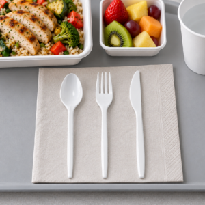 White PP 2.5g Classic Disposable Cutlery Set - PSK402