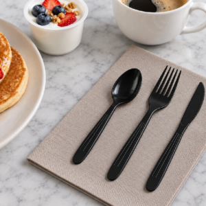 Black PP 5g Heavy Duty Disposable Cutlery Set - PSK404