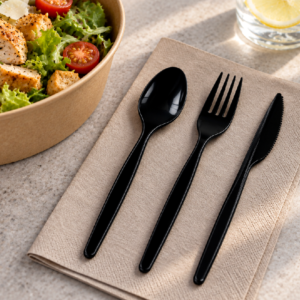 PS 3.6g Standard Black Disposable Cutlery Set - PSK302