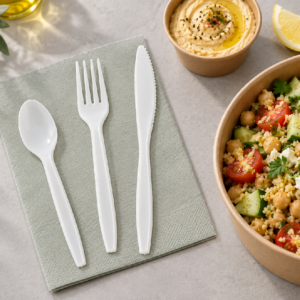 White Medium Duty PS Disposable Cutlery Set - PSK305